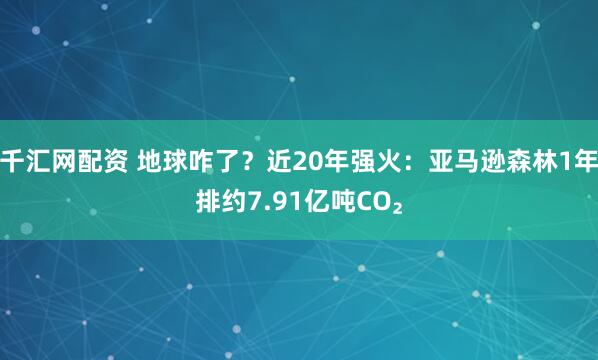 千汇网配资 地球咋了？近20年强火：亚马逊森林1年排约7.91亿吨CO₂